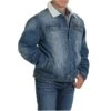 Cinch Men's Sherpa Lined Denim Jacket MWJ1549001 -RodeoGearShop 001 frnt