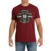 Cinch Men's Burgundy Denim Brand Graphic T-Shirt MTT1690498 -RodeoGearShop 0498