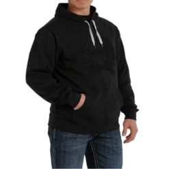 Cinch Men's Black On Black Logo Sweatshirt Hoodie MWK1206021