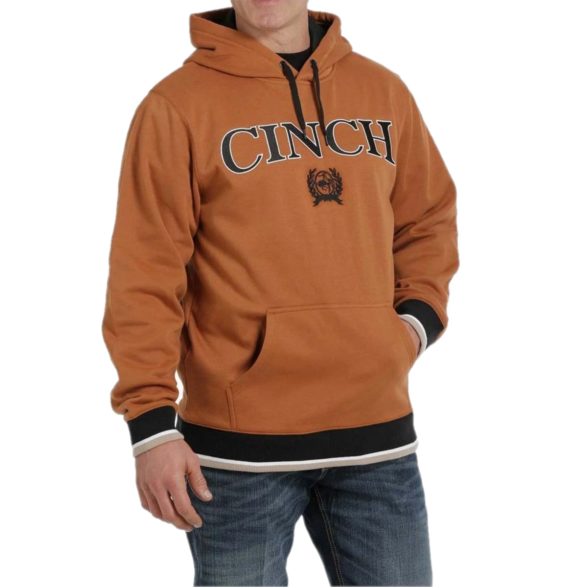 Cinch® Men's Logo Rust Orange Hooded Sweatshirt MWK1206019 3 Cinch® Men's Logo Rust Orange Hooded Sweatshirt MWK1206019