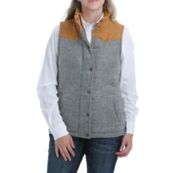 Cinch LadiesGrey Brushed Tweed Vest MAV9884002