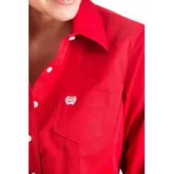 Cinch Ladies Solid Red Button-Down Shirt MSW9164032 9 Cinch Ladies Solid Red Button-Down Shirt MSW9164032 -RodeoGearShop 57 6151d0b8 591c 445e a710 f247b6c81875