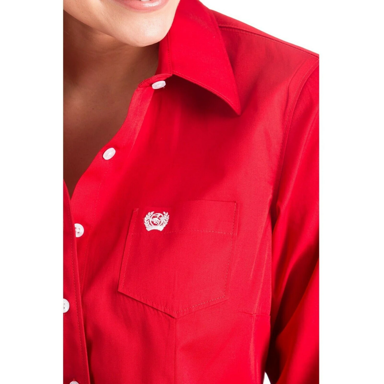 Cinch Ladies Solid Red Button-Down Shirt MSW9164032 6 Cinch Ladies Solid Red Button-Down Shirt MSW9164032 - Image 4
