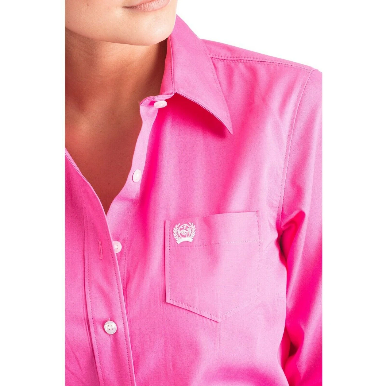 Cinch Ladies Solid Pink Button-Down Shirt MSW9164033 6 Cinch Ladies Solid Pink Button-Down Shirt MSW9164033 - Image 4
