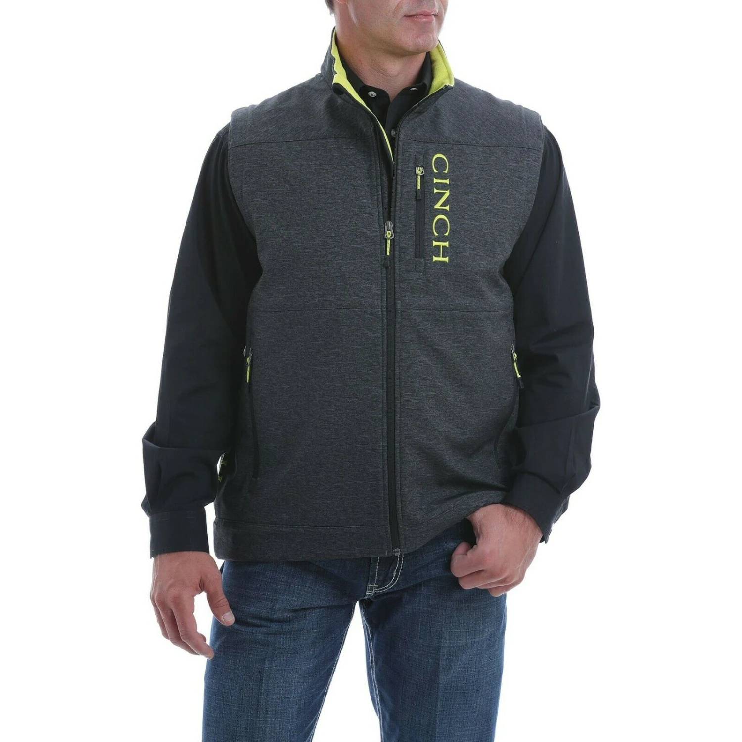 Cinch Men's Concealed Carry Charcoal Grey Bonded Vest MWV1541001 2 Cinch Men's Concealed Carry Charcoal Grey Bonded Vest MWV1541001