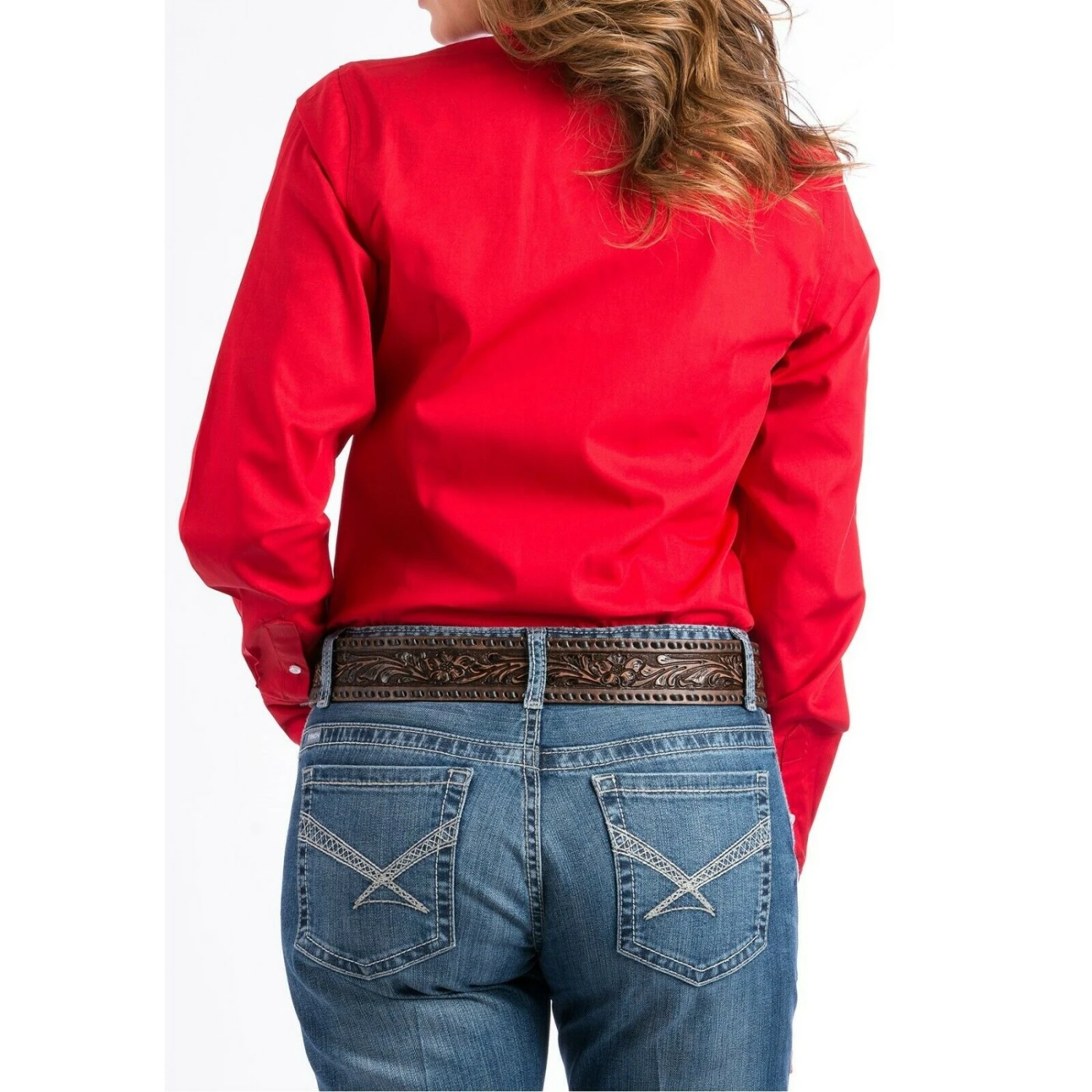 Cinch Ladies Solid Red Button-Down Shirt MSW9164032 5 Cinch Ladies Solid Red Button-Down Shirt MSW9164032 - Image 3