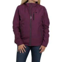 Cinch Ladies Carry Concealed Textured Bonded Purple Jacket MAJ9839001 -RodeoGearShop 9001 front