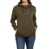 Cinch® Ladies French Terry Olive Hoodie MAK7898001 -RodeoGearShop MAK7898001a