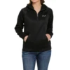 Cinch® Ladies Fleece 1/2 Zip Logo Pullover Black Hoodie MAK7899001 -RodeoGearShop MAK7899001a