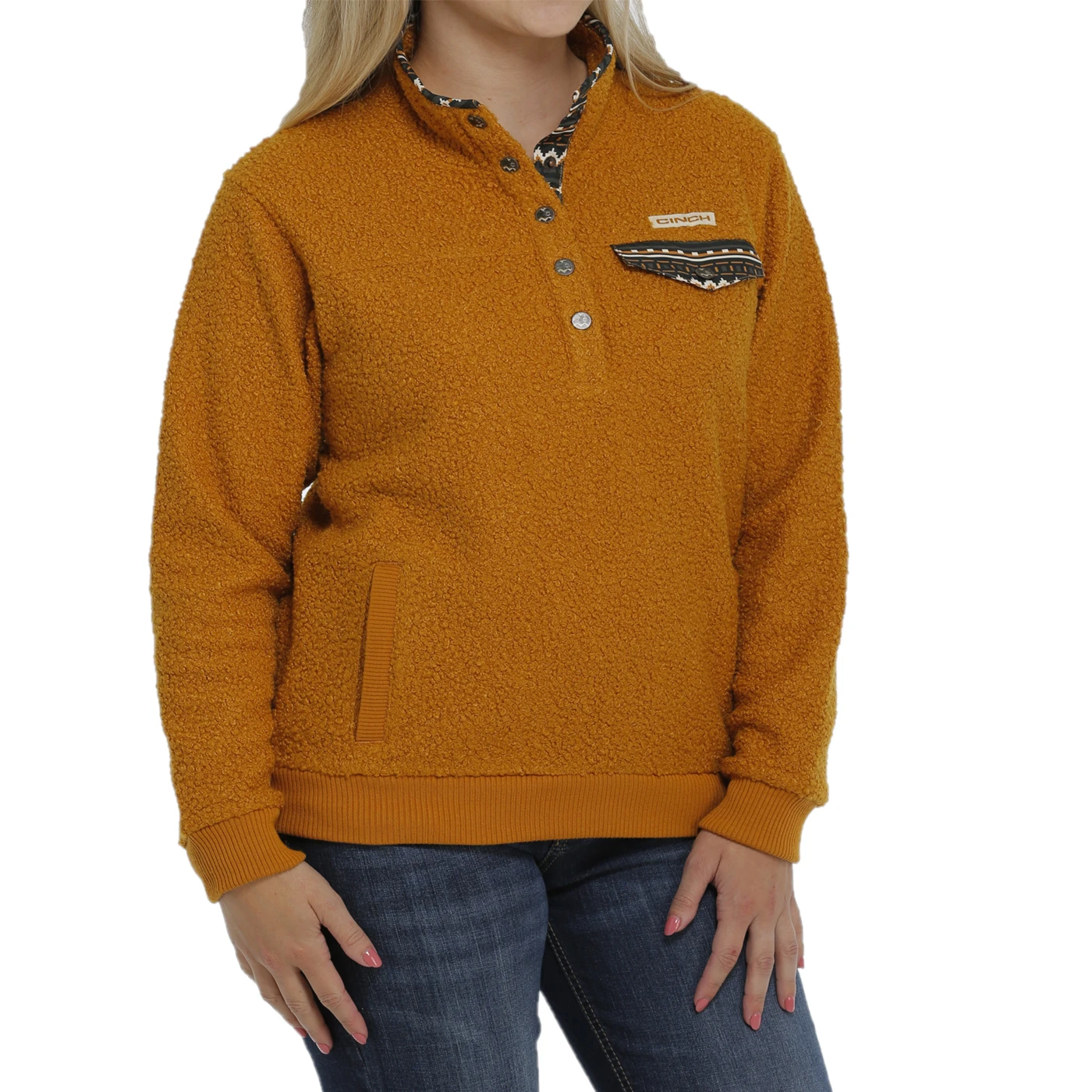 Cinch® Ladies Gold Teddy Bear Fleece Pullover MAK9817001 3 Cinch® Ladies Gold Teddy Bear Fleece Pullover MAK9817001