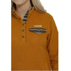 Cinch® Ladies Gold Teddy Bear Fleece Pullover MAK9817001 9 Cinch® Ladies Gold Teddy Bear Fleece Pullover MAK9817001 -RodeoGearShop MAK9817001 3