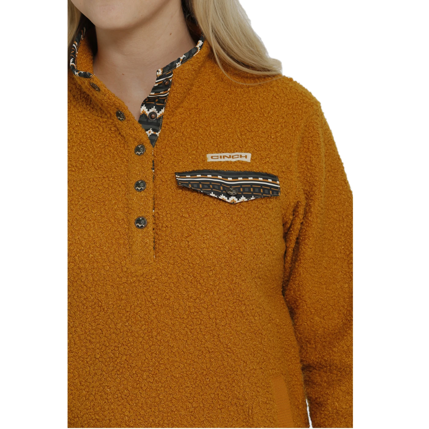 Cinch® Ladies Gold Teddy Bear Fleece Pullover MAK9817001 5 Cinch® Ladies Gold Teddy Bear Fleece Pullover MAK9817001 - Image 3