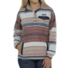 Cinch® Ladies Light Bue Striped Fleece Pullover MAK9819004 -RodeoGearShop MAK9819004a
