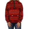 Cinch® Ladies Red Aztec Printed Fleece Pullover MAK9820008 -RodeoGearShop MAK9820008
