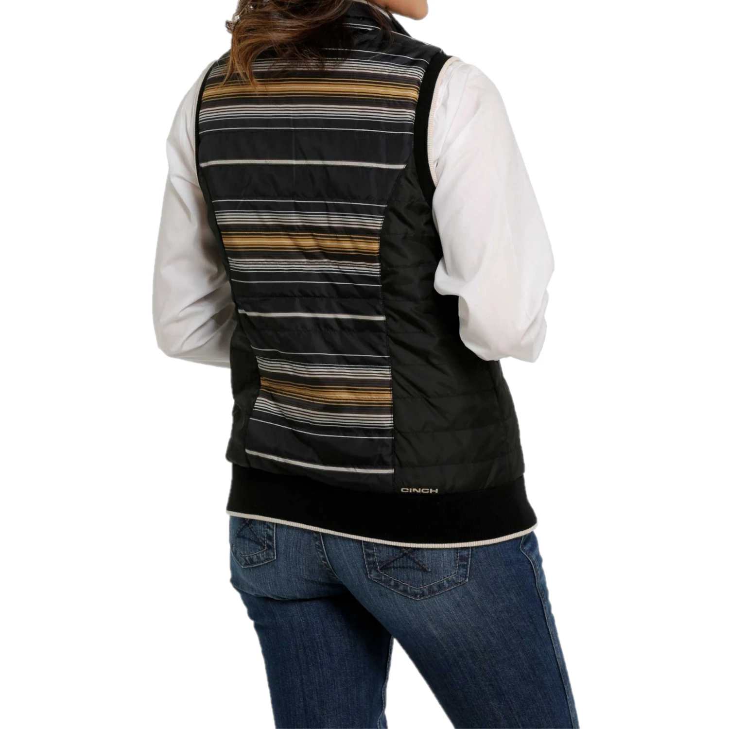 Cinch® Ladies Striped Black Reversible Vest MAV9887001 7 Cinch® Ladies Striped Black Reversible Vest MAV9887001 - Image 5