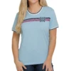 Cinch® Ladies Boyfriend Stripe Print Light Blue T-shirt MSK7890004 2 Cinch® Ladies Boyfriend Stripe Print Light Blue T-shirt MSK7890004 -RodeoGearShop MSK7890004