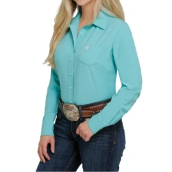 Cinch® Ladies Arenaflex Turquoise Button Down Shirt MSW9163007