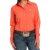 Cinch® Ladies Solid Coral Arenaflex Button Down Shirt MSW9163010 -RodeoGearShop MSW9163010