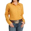 Cinch® Ladies Arena Flex Gold Button Down Shirt MSW9163016 -RodeoGearShop MSW9163016 1