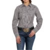 Cinch® Ladies Striped Tencel Button Down Shirt MSW9164193 -RodeoGearShop MSW9164193a