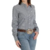 Cinch® Ladies Pinstripe Light Blue Button Down Shirt MSW9164196 -RodeoGearShop MSW9164196