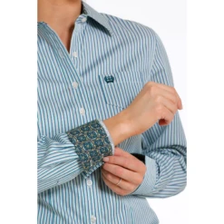 Cinch Ladies Multicolor Stripe Button Down Shirt MSW9164203 -RodeoGearShop MSW9164203 1
