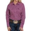 Cinch® Ladies Long Sleeve Pink Print Western Snap Up Shirt MSW9201034 -RodeoGearShop MSW9201034