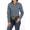 Cinch® Ladies Geometric Dark Blue Snap Down Shirt MSW9201037 -RodeoGearShop MSW9201037