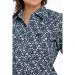 Cinch® Ladies Geometric Dark Blue Snap Down Shirt MSW9201037 -RodeoGearShop MSW9201037 2