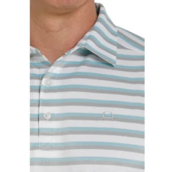 Cinch® Men's White & Blue Athletic Polo Short Sleeve Shirt MTK1863015 -RodeoGearShop MTK1863015 2