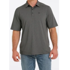 Cinch® Men's ArenaFlex Jacquard Grey Polo Shirt MTK1863027