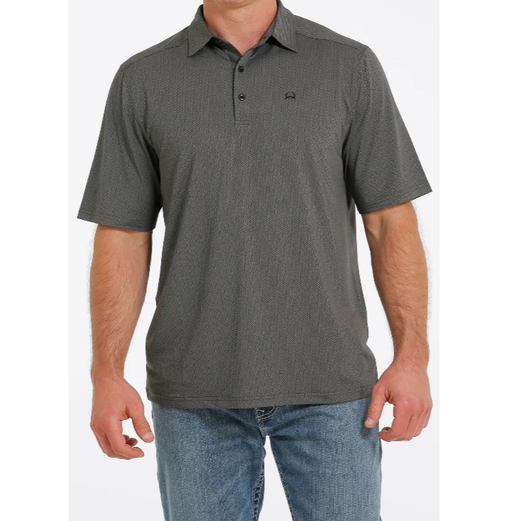 Cinch® Men's ArenaFlex Jacquard Grey Polo Shirt MTK1863027 3 Cinch® Men's ArenaFlex Jacquard Grey Polo Shirt MTK1863027