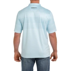 Cinch® Men's Light Blue Striped Arenaflex Polo Shirt MTK1865013 5 Cinch® Men's Light Blue Striped Arenaflex Polo Shirt MTK1865013 -RodeoGearShop MTK1865013 1
