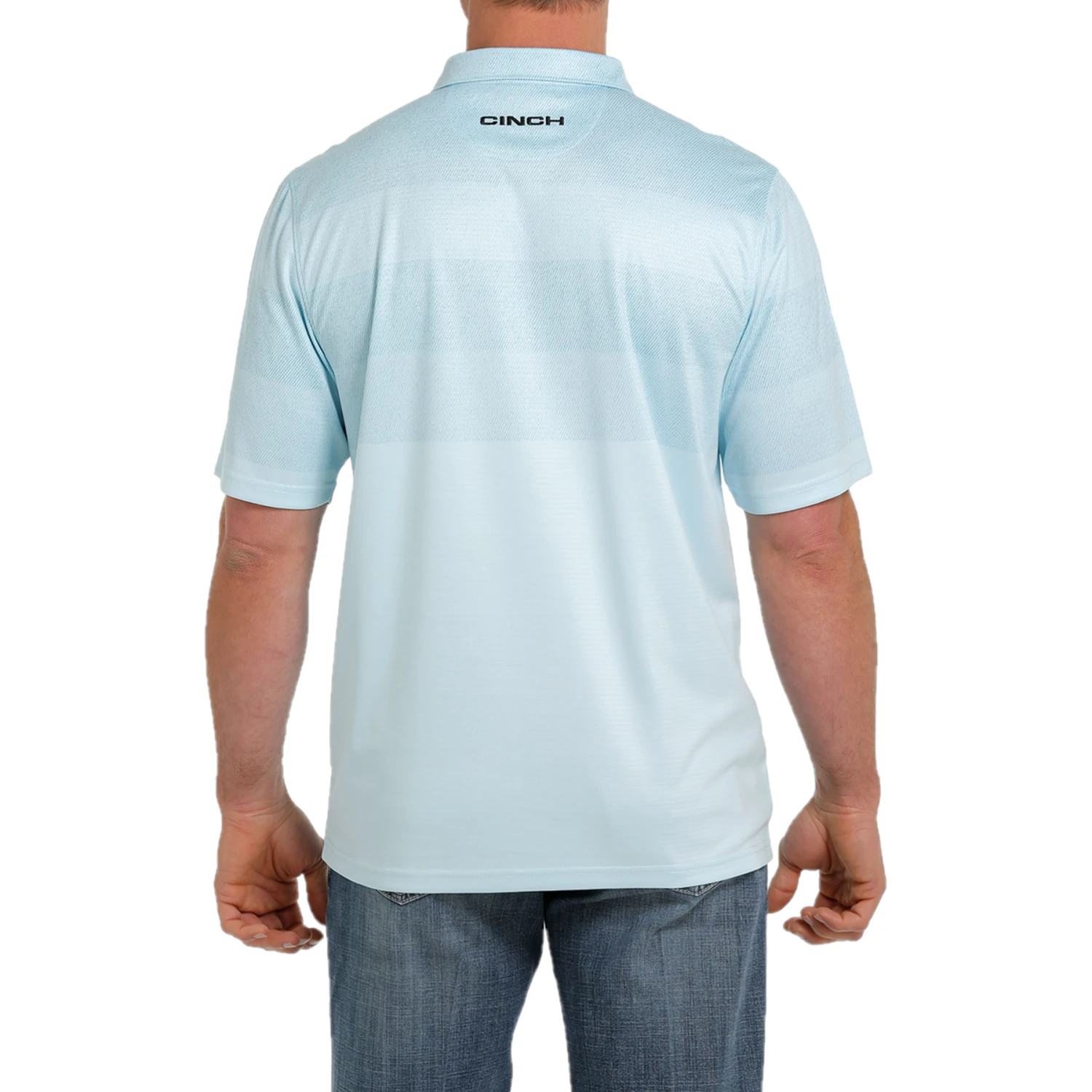 Cinch® Men's Light Blue Striped Arenaflex Polo Shirt MTK1865013 4 Cinch® Men's Light Blue Striped Arenaflex Polo Shirt MTK1865013 - Image 2