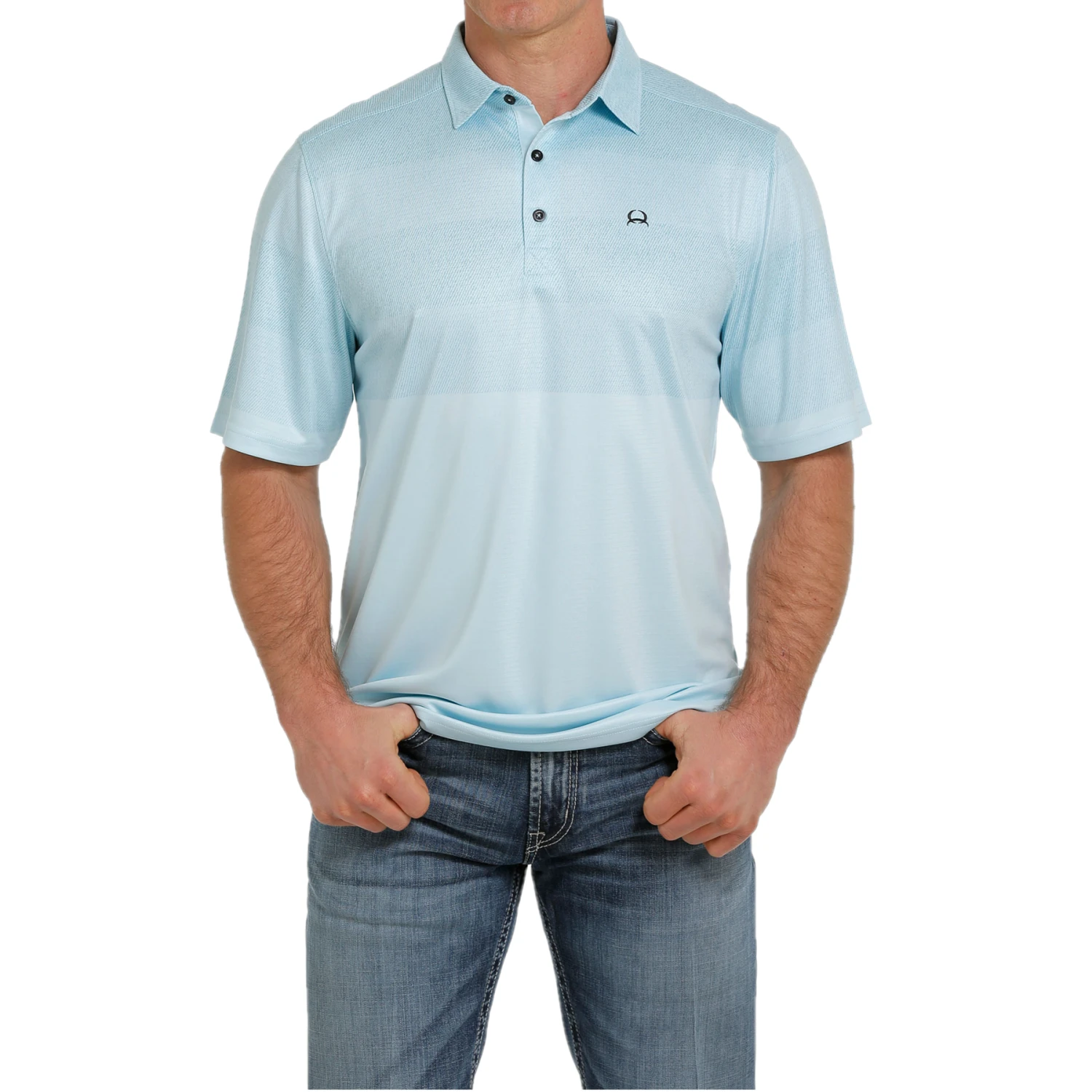 Cinch® Men's Light Blue Striped Arenaflex Polo Shirt MTK1865013 3 Cinch® Men's Light Blue Striped Arenaflex Polo Shirt MTK1865013