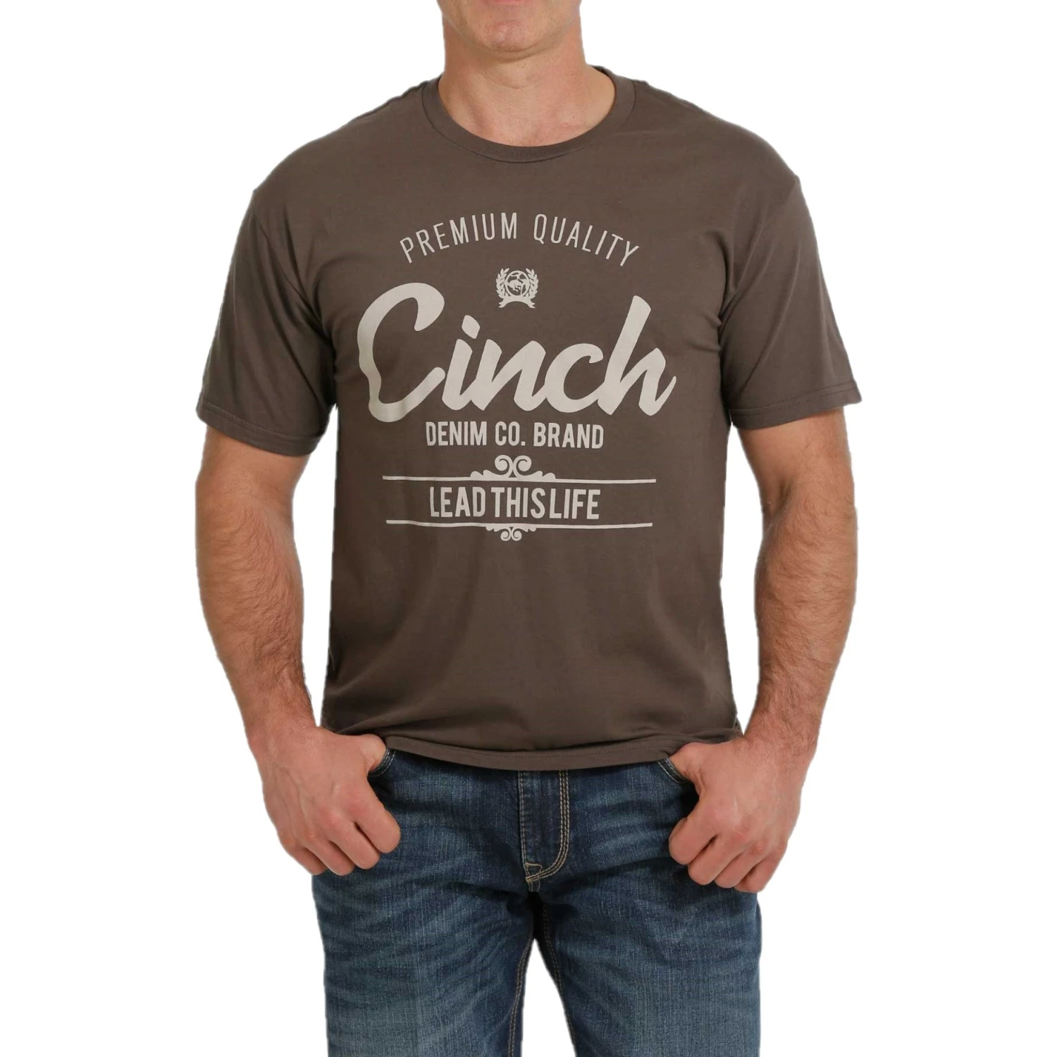Cinch Men's "Lead This Left" Short Sleeve Brown T-Shirt MTT1690460 3 Cinch Men's "Lead This Left" Short Sleeve Brown T-Shirt MTT1690460