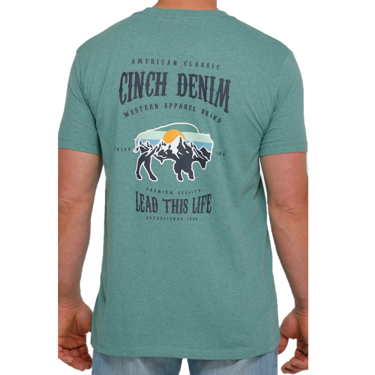 Cinch® Men's Lead This Life Deep Sea Green Graphic T-shirt MTT1690490 3 Cinch® Men's Lead This Life Deep Sea Green Graphic T-shirt MTT1690490