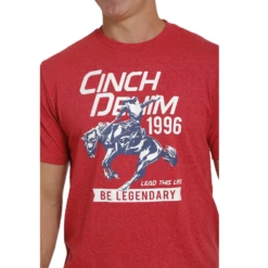 Cinch® Men's "Be Legendary" Red Graphic Logo T-Shirt MTT1690503 7 Cinch® Men's "Be Legendary" Red Graphic Logo T-Shirt MTT1690503 -RodeoGearShop MTT1690503