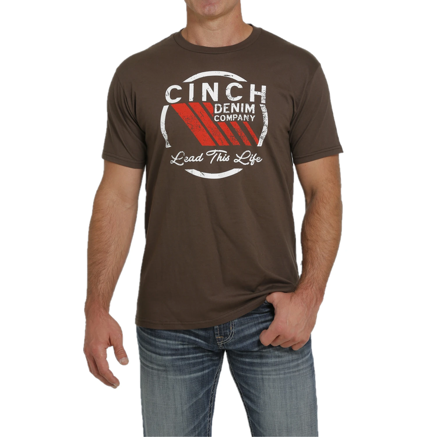 Cinch® Men's "Lead This Life" Brown Graphic T-Shirt MTT1690504 3 Cinch® Men's "Lead This Life" Brown Graphic T-Shirt MTT1690504