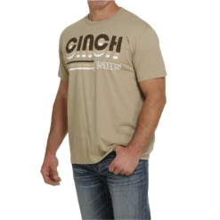 Cinch® Men's Logo Graphic Beige Short Sleeve T-Shirt MTT1690505 6 Cinch® Men's Logo Graphic Beige Short Sleeve T-Shirt MTT1690505 -RodeoGearShop MTT1690505 1
