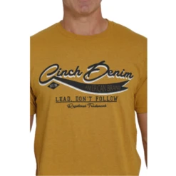 Cinch® Men's Lead Don't Follow Gold Graphic T-Shirt MTT1690512 -RodeoGearShop MTT1690512 2