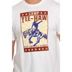 Cinch® Men's "Camp Yee-Haw Keep America Cowboy" White Tee MTT1690541 -RodeoGearShop MTT1690541