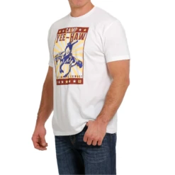 Cinch® Men's "Camp Yee-Haw Keep America Cowboy" White Tee MTT1690541 -RodeoGearShop MTT1690541 3