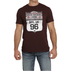 Cinch® Men's Burgundy "Camp Yee Haw" Graphic T-Shirt MTT1690542