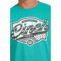 Cinch Men's Turquoise American Bran Denim Co. T-Shirt MTT1690572 7 Cinch Men's Turquoise American Bran Denim Co. T-Shirt MTT1690572 -RodeoGearShop MTT1690572 1