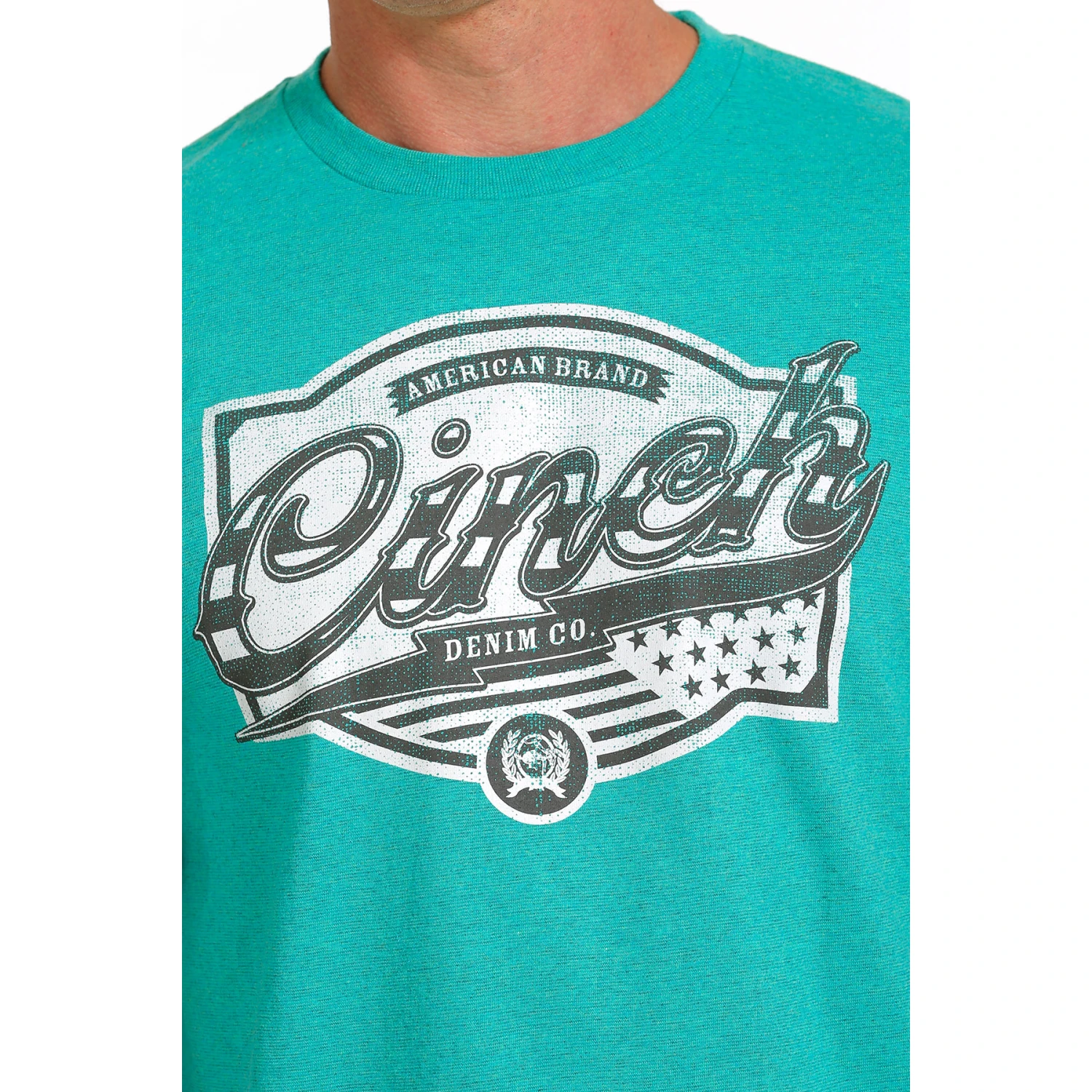 Cinch Men's Turquoise American Bran Denim Co. T-Shirt MTT1690572 5 Cinch Men's Turquoise American Bran Denim Co. T-Shirt MTT1690572 - Image 3