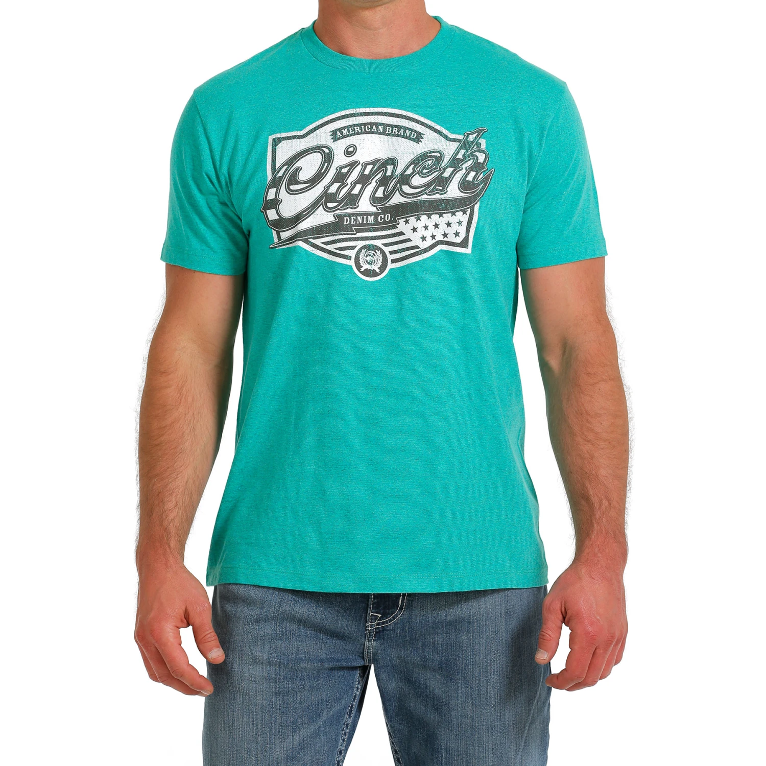 Cinch Men's Turquoise American Bran Denim Co. T-Shirt MTT1690572 3 Cinch Men's Turquoise American Bran Denim Co. T-Shirt MTT1690572