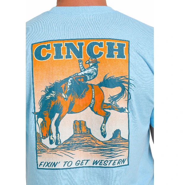 Cinch® Men's "Fixin' To Get Western" Graphic Blue T-Shirt MTT1690577 5 Cinch® Men's "Fixin' To Get Western" Graphic Blue T-Shirt MTT1690577 - Image 3