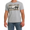 Cinch® Men's Heather Grey "Born & Grazed" Graphic T-Shirt MTT1690578 -RodeoGearShop MTT1690578
