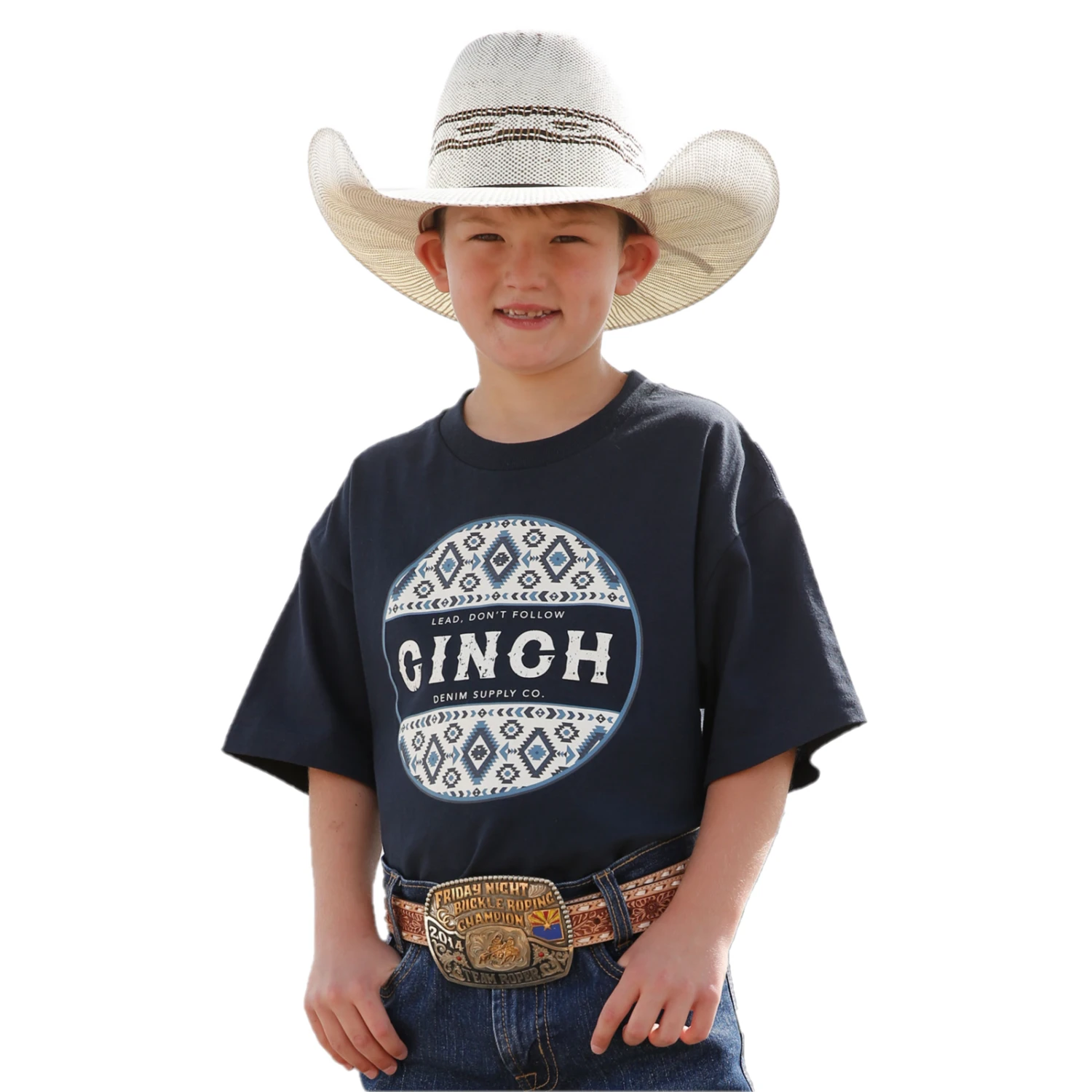 Cinch® Boy's Logo Graphic Navy T-Shirt MTT7670126 3 Cinch® Boy's Logo Graphic Navy T-Shirt MTT7670126